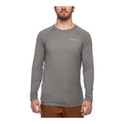 Black Diamond Rhythm Men's Long Sleeve Tee -Sports Camping Shop 752004 1005 MLSRHYTHMTEE Nickel om front 22151.1587414019