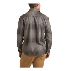 Howler Brothers Harker's Flannel Men's Button-Up -Sports Camping Shop F23 Harkers Flannel Roberts Plaid Charcoal Back WHITE 49581.1692649245