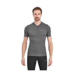 Montane Men's Dart Nano Lite Zip T Running Shirt -Sports Camping Shop MDNZTSLA DART NANO ZIP T SHIRT SLATE 1 51463.1678318134