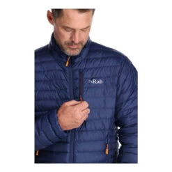 Rab Microlight Down Jacket - Men's -Sports Camping Shop Microlight Jacket DeepInkMarmalade QDB 16 DIM DETAIL10 35908.1667939464