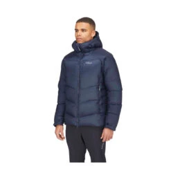 Rab Positron Pro Down Jacket - Men's -Sports Camping Shop Positron Pro Jacket DeepInk QDN 69 DIK Model Angle 05768.1694624736